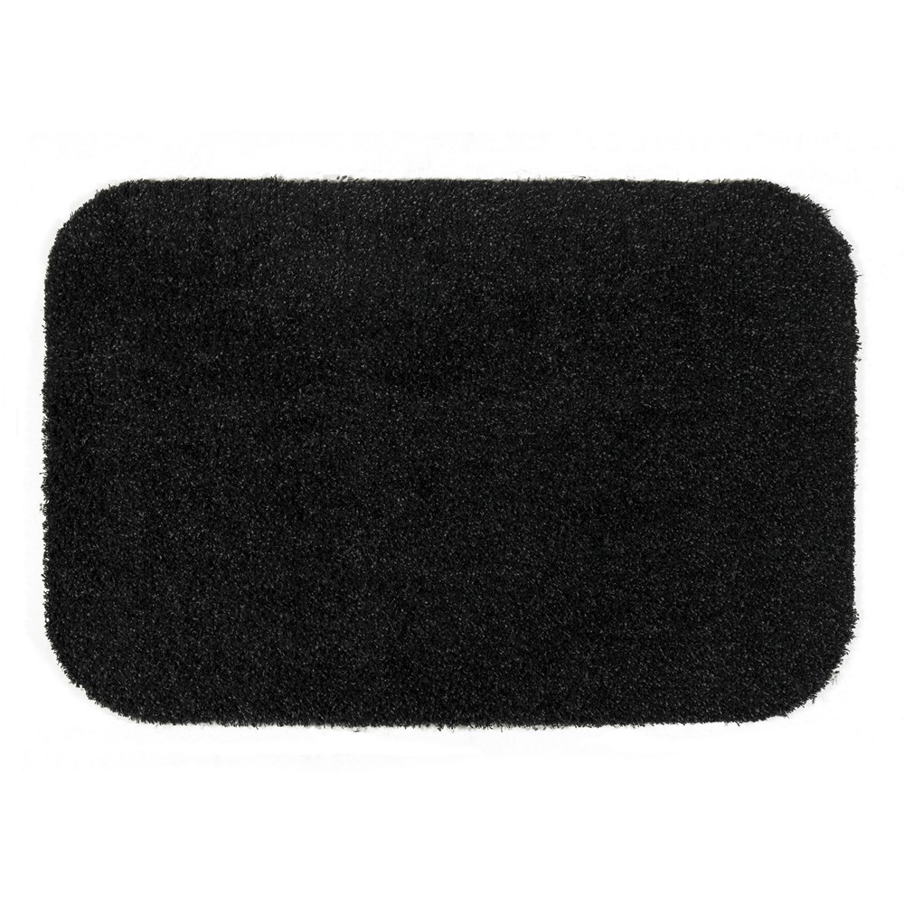 Latex Anti Slip Washable Plain Doormat in Graphite Grey